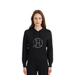 Harcour - Pull à capuche manches longues femme Capucine noir