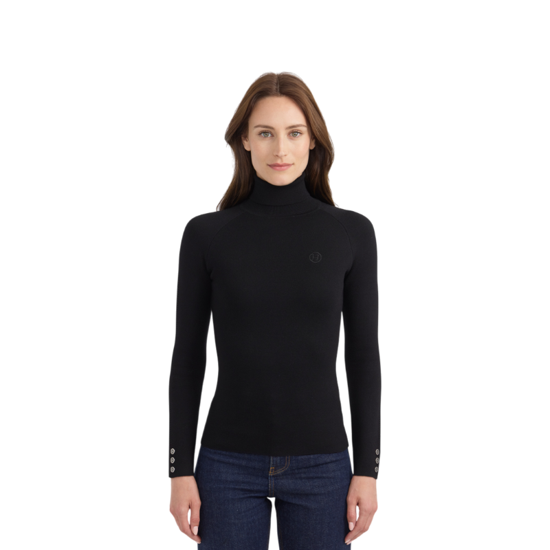 Harcour - Pull col roulé femme Christina noir
