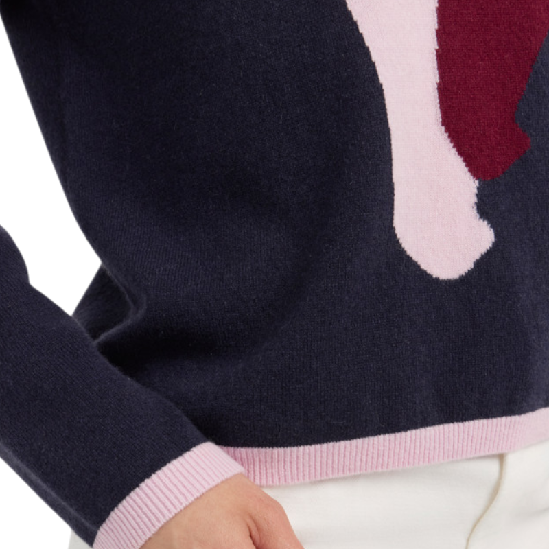 Harcour - Pull manches longues femme Haras marine