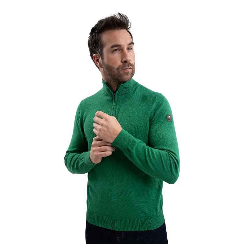 Harcour - Pull manches longues homme Parmo emerald green | - Ohlala