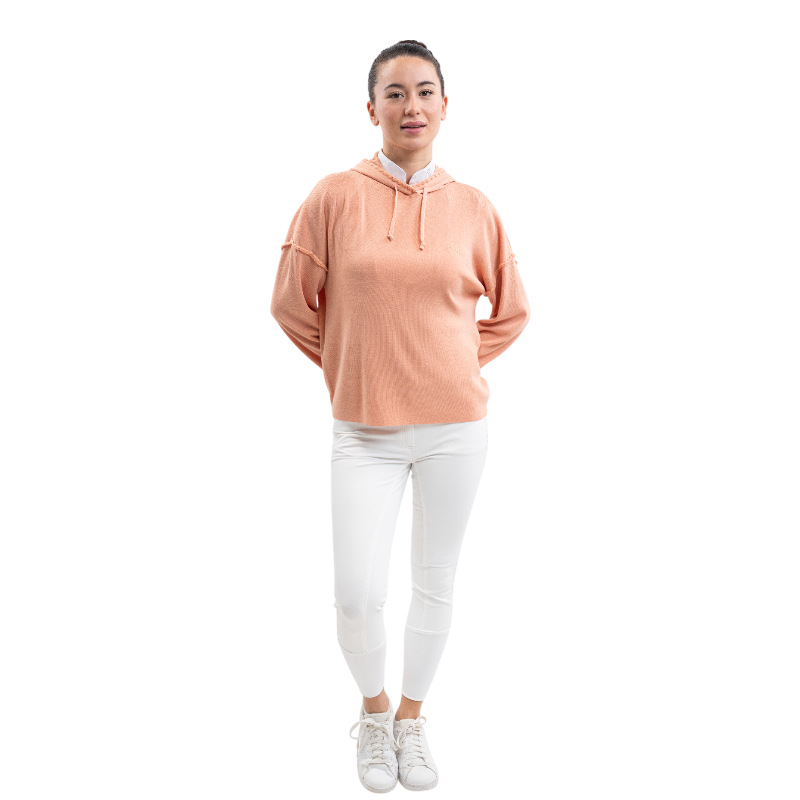 Harcour - Sweat à capuche manches longues femme Plume abricot