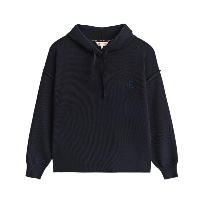 Harcour - Sweat à capuche manches longues femme Plume marine