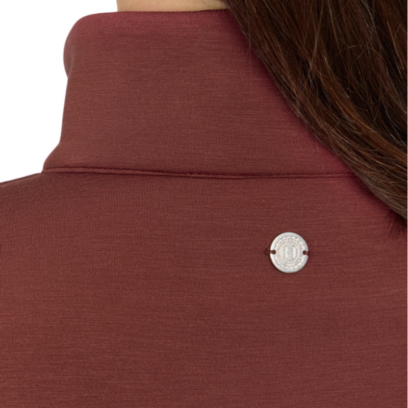 Harcour - Sweat col zippé manches longues femme Cassandre vigne