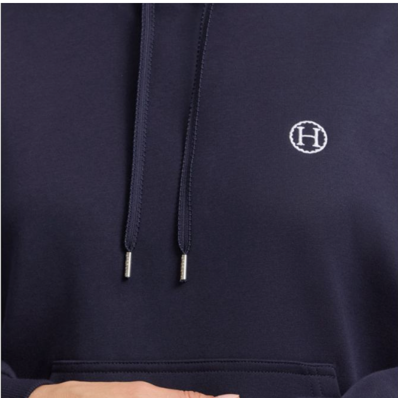 Harcour - Sweat manches longues femme Coeur Octobre Rose marine