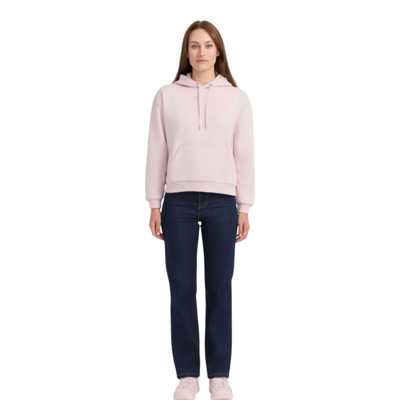 Harcour - Sweat manches longues femme Coeur Octobre Rose pétale
