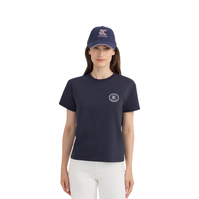 Harcour - T-shirt manches courtes femme Paddock marine