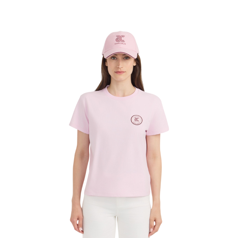 Harcour - T-shirt manches courtes femme Paddock rose poudré