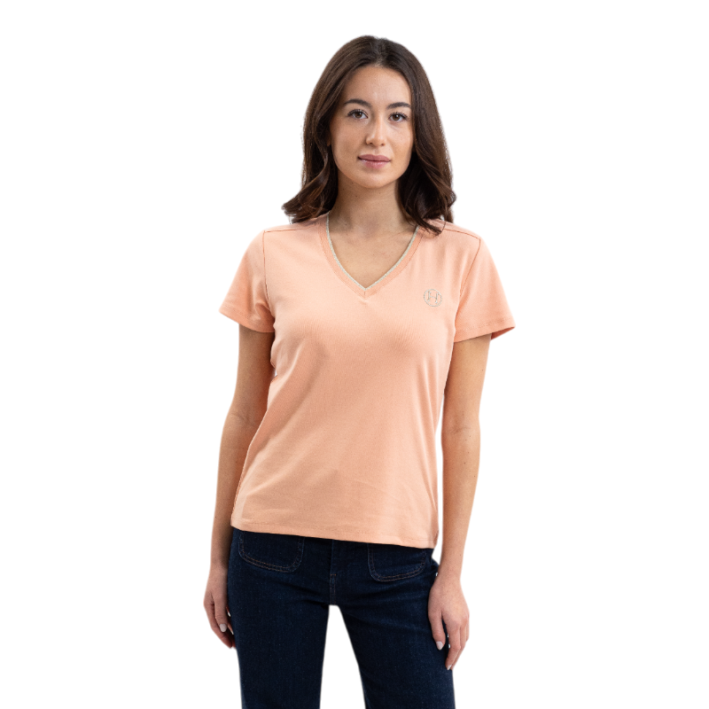 Harcour - T-shirt manches courtes femme Taraza abricot