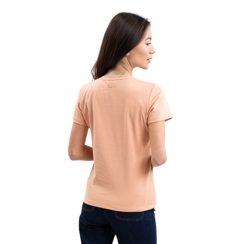 Harcour - T-shirt manches courtes femme Taraza abricot