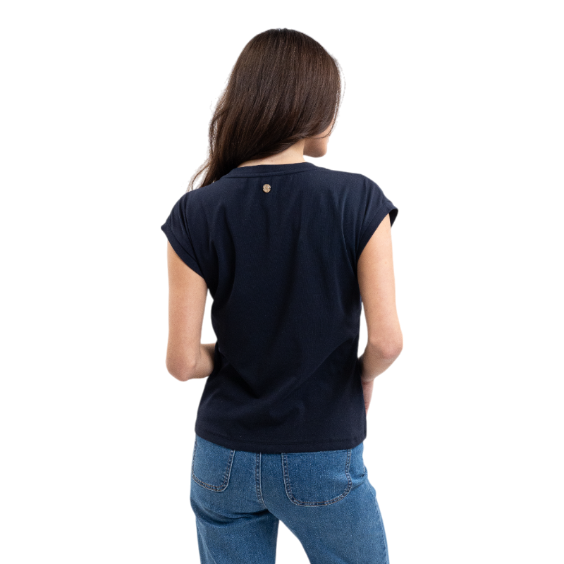 Harcour - T-shirt manches courtes femme Tchaka marine | - Ohlala