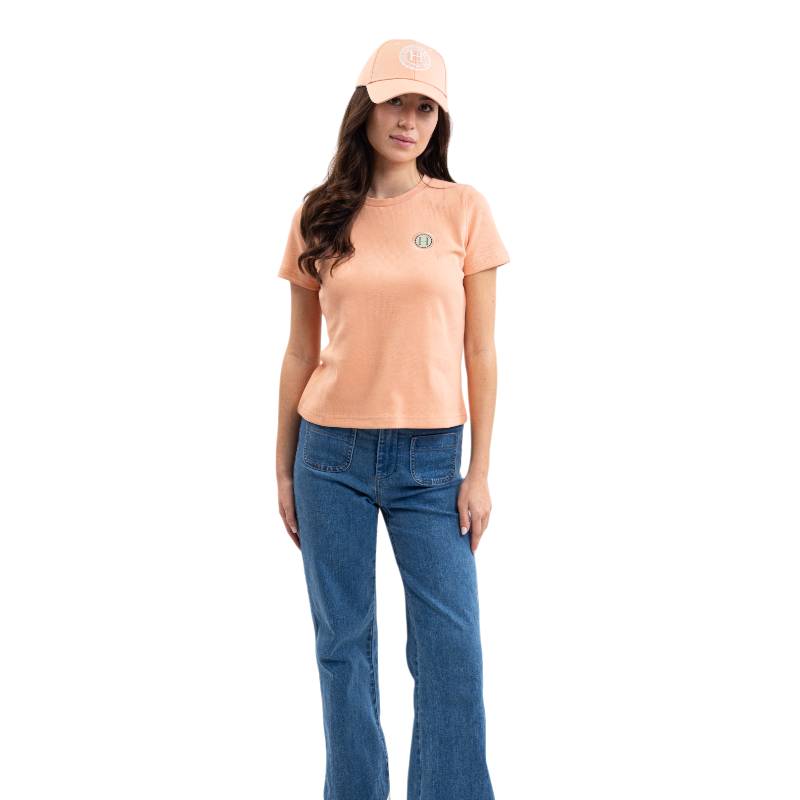 Harcour - T-shirt manches courtes femme Telma abricot