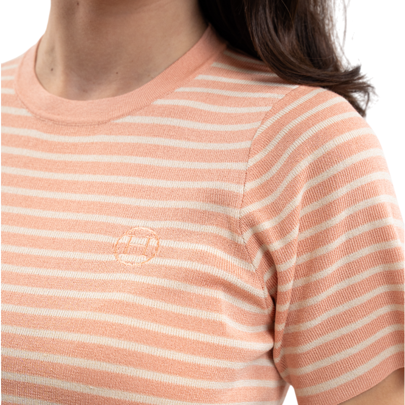 Harcour - T-shirt manches courtes femme Tzimi abricot/ lin | - Ohlala