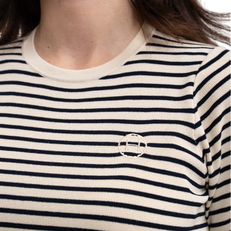 Harcour - T-shirt manches courtes femme Tzimi lin/ marine | - Ohlala