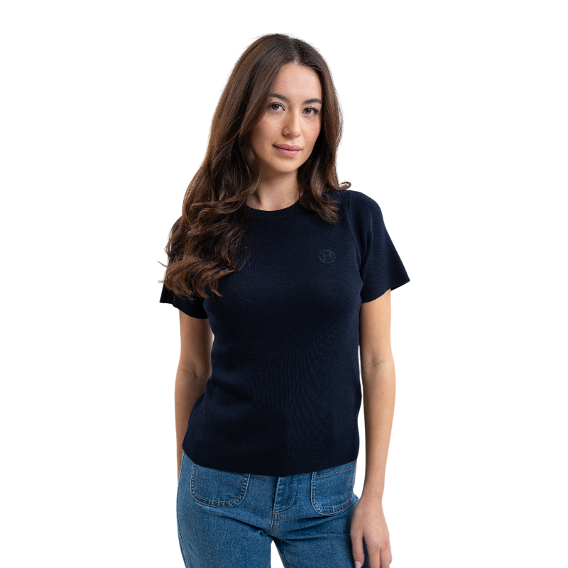 Harcour - T-shirt manches courtes femme Tzimi marine