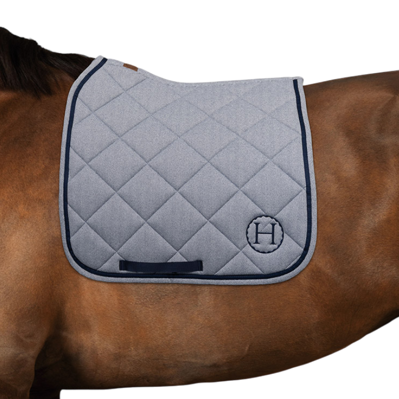 Harcour - Tapis de dressage Charma chevron/ marine