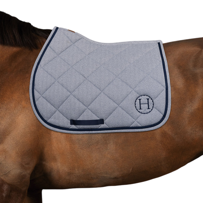 Harcour - Tapis de selle Charma chevron/ marine