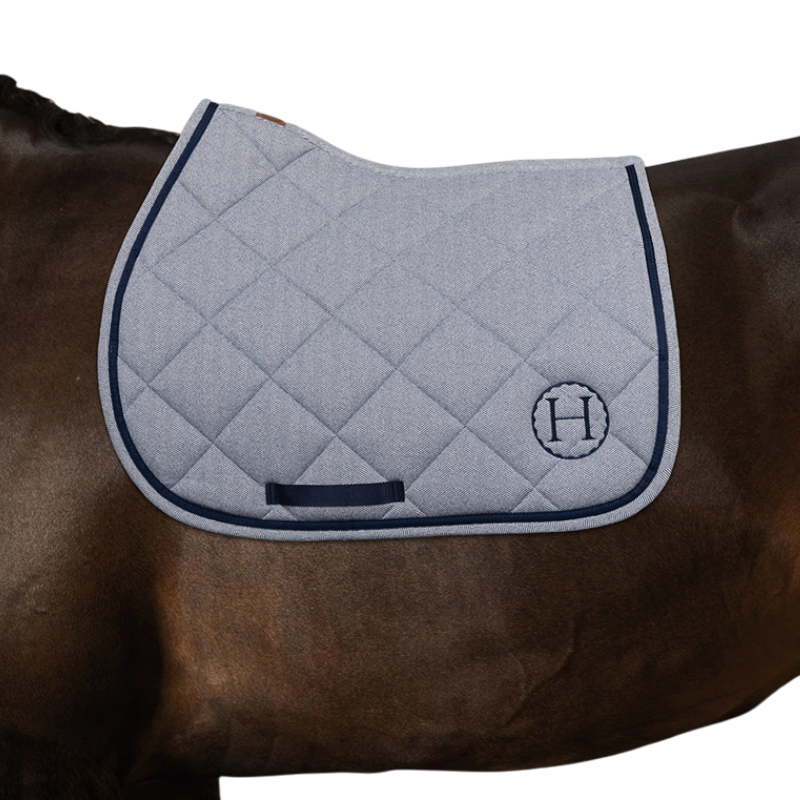 Harcour - Tapis de selle Charma chevron/ marine