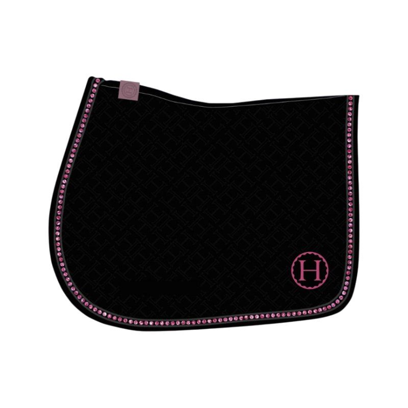 Harcour - Tapis de selle Saphir Octobre Rose noir/ rose