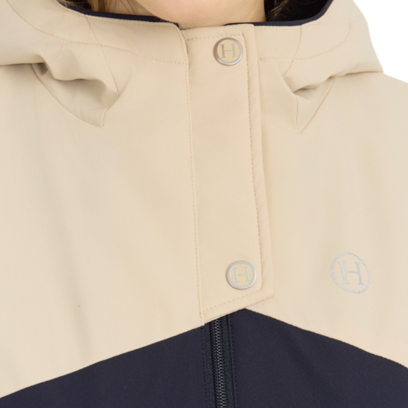Harcour - Veste chaude manches longues femme Siam marine/ crème
