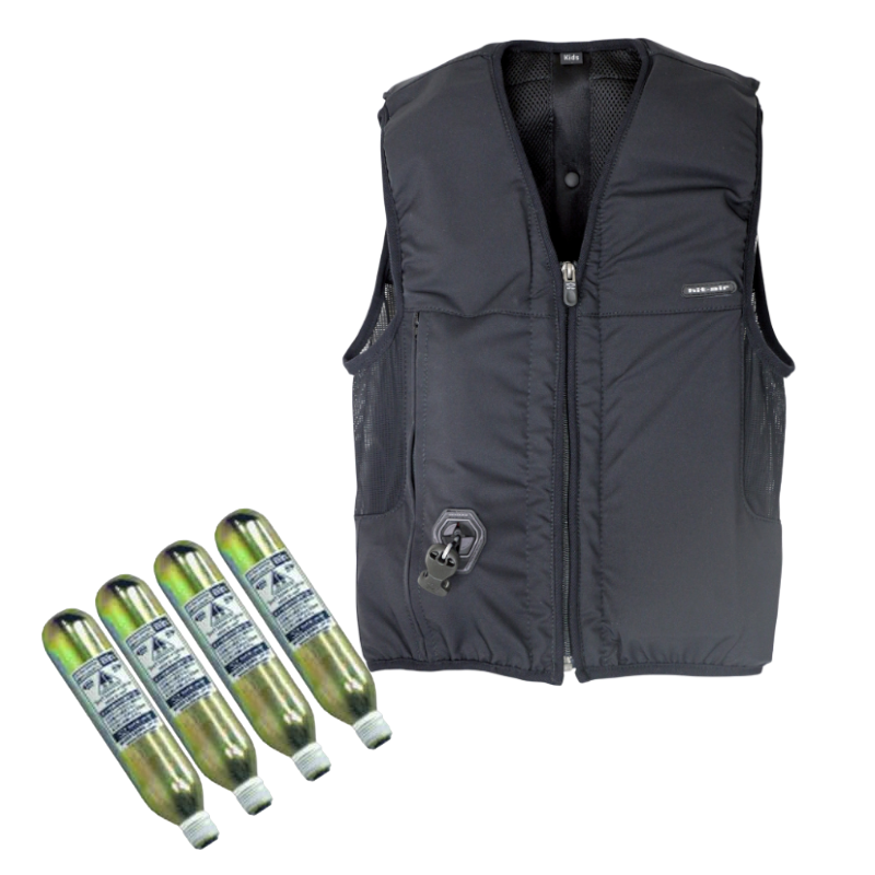 Hit Air - Pack gilet airbag Airflex enfant noir + cartouches