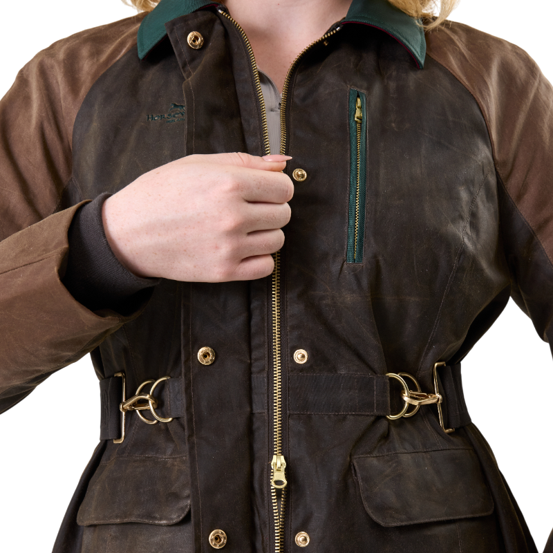 Horseware - Blouson manches longues femme 40 Year Wax heritage bay/ rambo green
