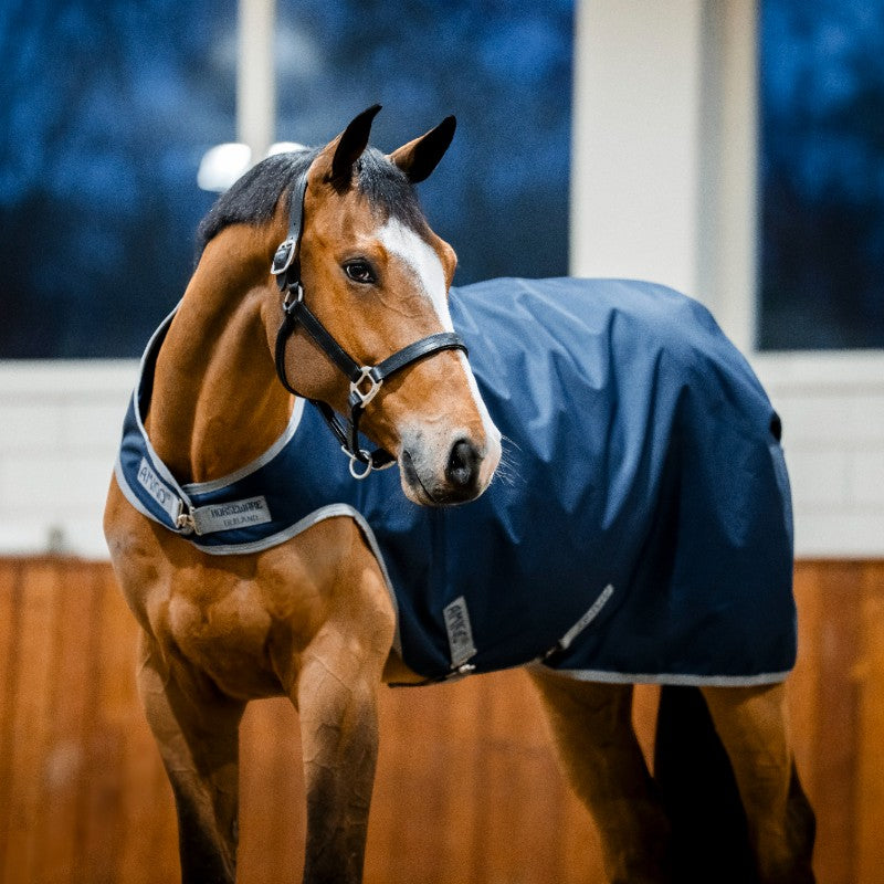 Chemise Pour Chevaux Marine Et Blanc - Taille Large, D'occasion