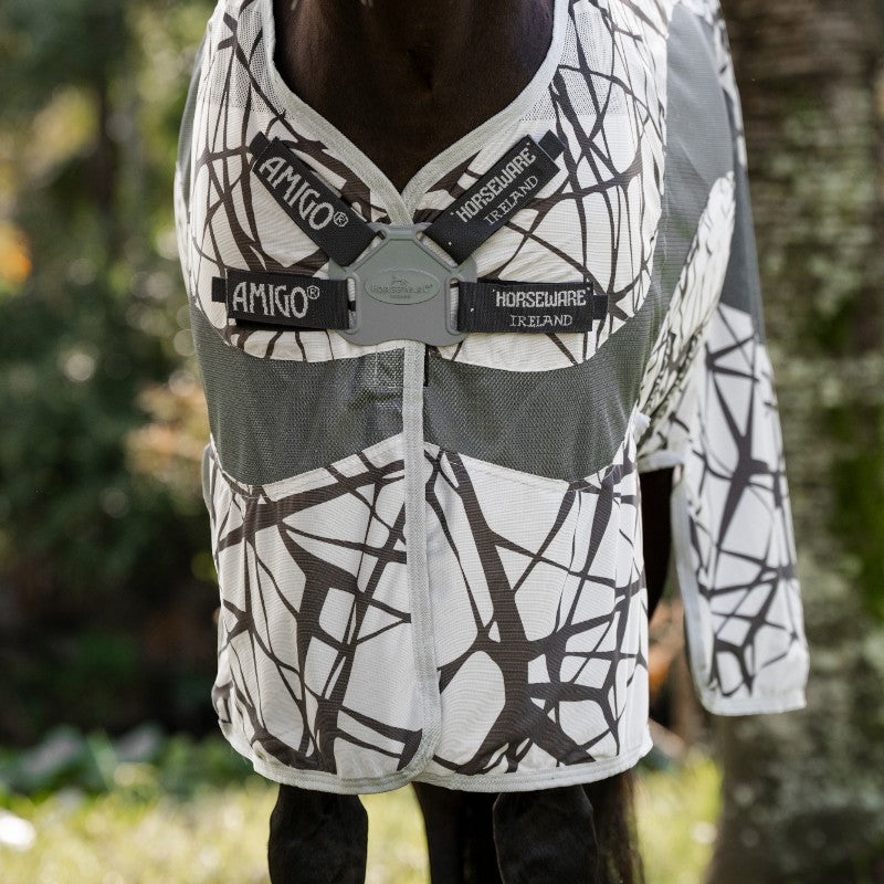 Horseware - Couverture anti-mouches Amigo CamoFly Plus print/ gris