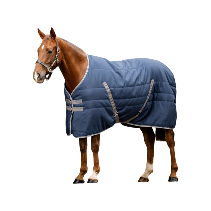 Horseware - Couverture de box Rambo marine/ thunderstorm grey/ argent 100g