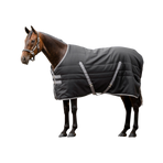 Horseware - Couverture de box Rambo noir/ thunderstorm grey/ argent 100g