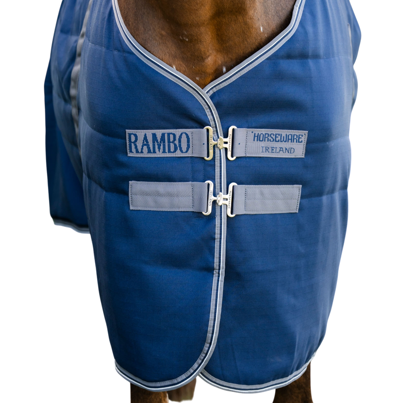 Horseware - Couverture de box Rambo marine/ thunderstorm grey/ argent 400g