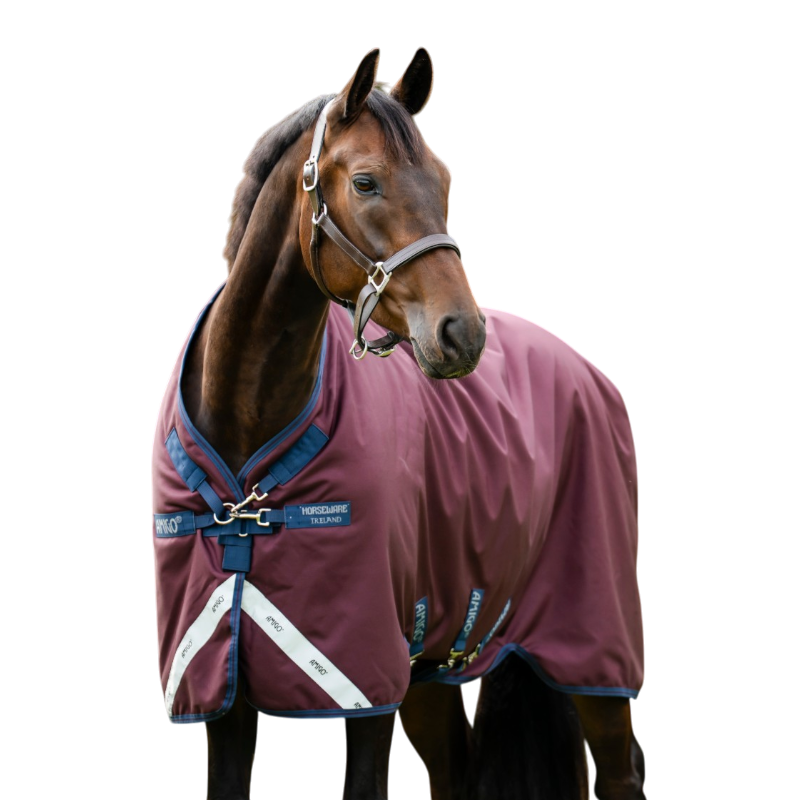 Horseware - Couverture d'extérieur Amigo 1200D Turnout bordeaux/ marine/ titanium grey 100g