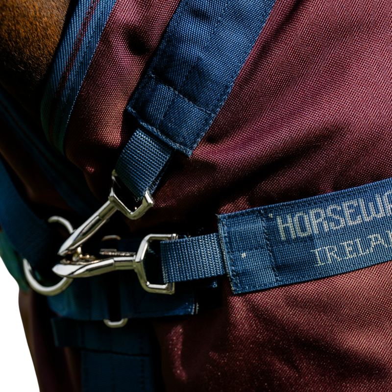 Horseware - Couverture d'extérieur Amigo 1200D Turnout bordeaux/ marine/ titanium grey 100g