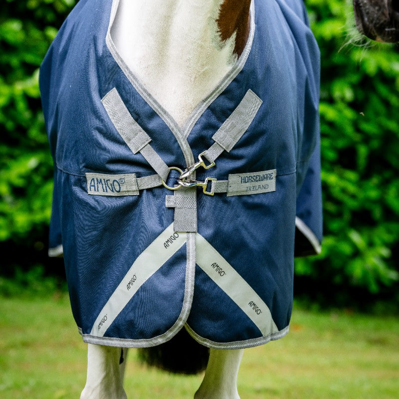 Horseware - Couverture d'extérieur Amigo Bravo 12 XL Original marine/ titanium grey/ argent 250g | - Ohlala