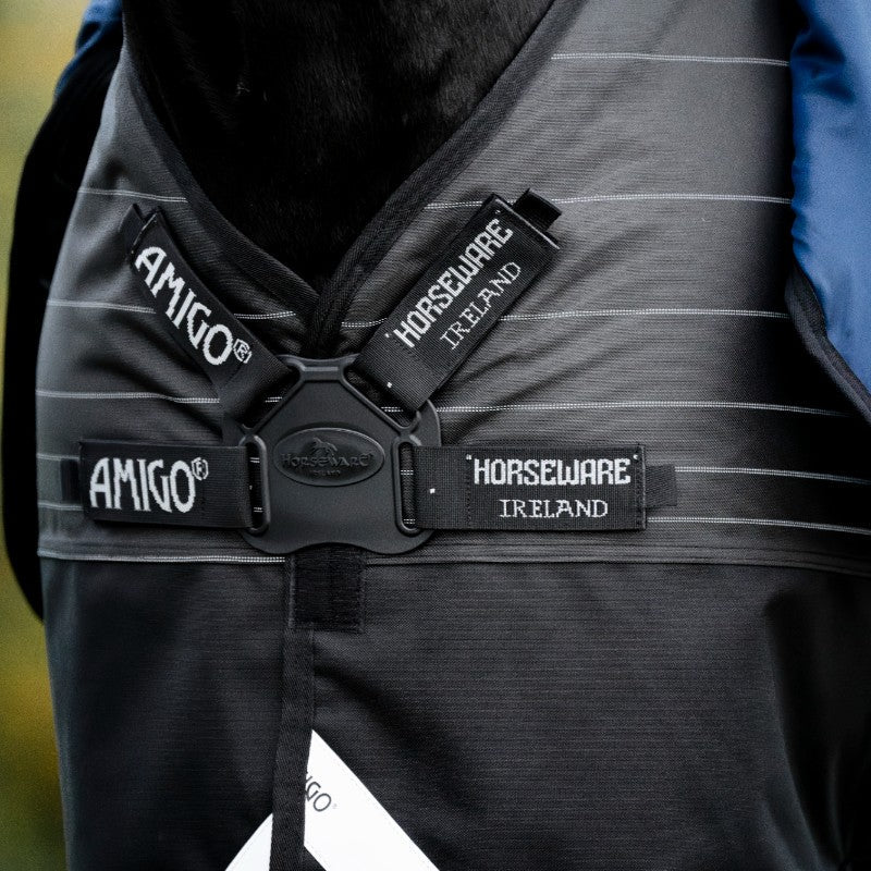Horseware - Couverture d'extérieur Amigo FieldSafe Reflectech Plus Turnout noir 250g | - Ohlala