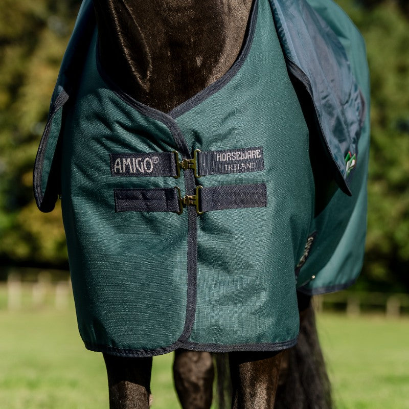 Horseware - Couverture d'extérieur Amigo Ripstop Plus Turnout dynasty green/ marine/ argent 200g
