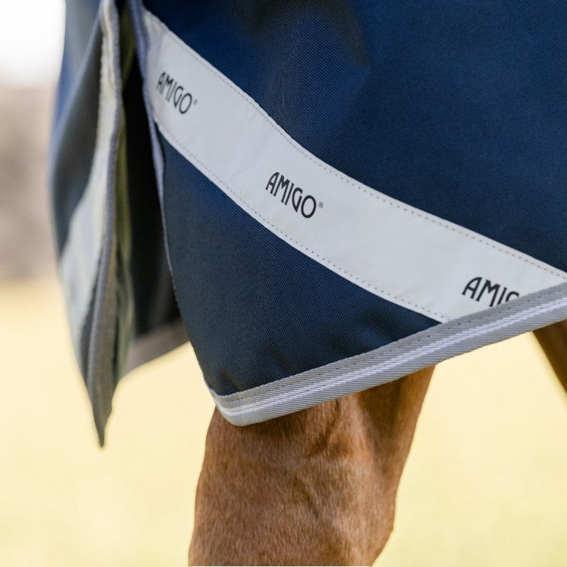 Horseware - Couverture d'extérieur Amigo Turnout marine/ titanium grey/ argent 0g | - Ohlala