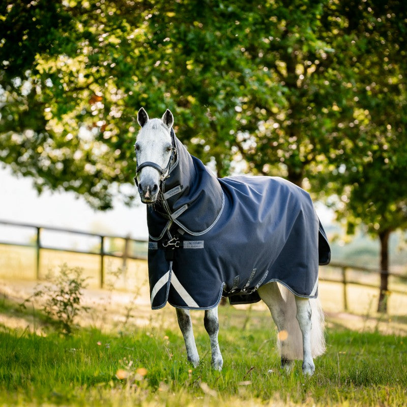 Horseware - Couverture d'extérieur Rambo Supreme Turnout Plus marine/ thunderstorm grey/ silver 50g
