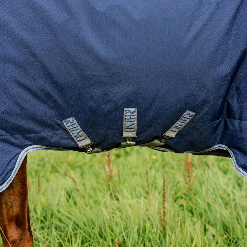 Horseware - Couverture d'extérieur Rhino Plus Turnout marine/ titanium grey/ classic blue 450g | - Ohlala