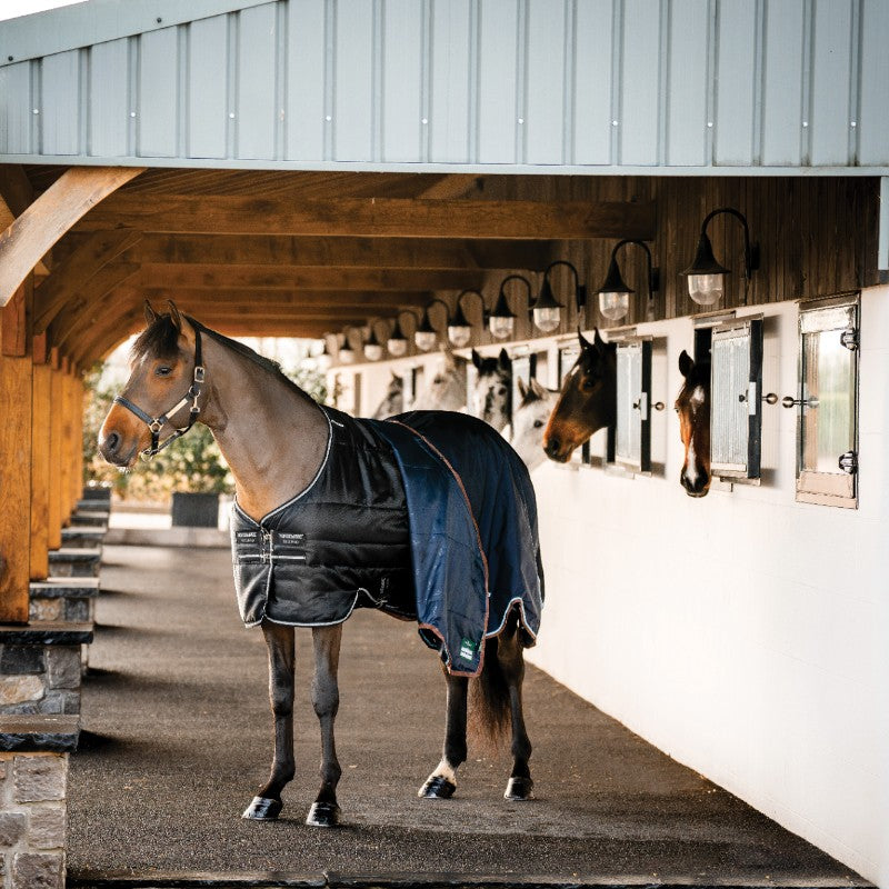 Horseware - Couverture de box Easy-Layer Stable noir et silver 100g | - Ohlala