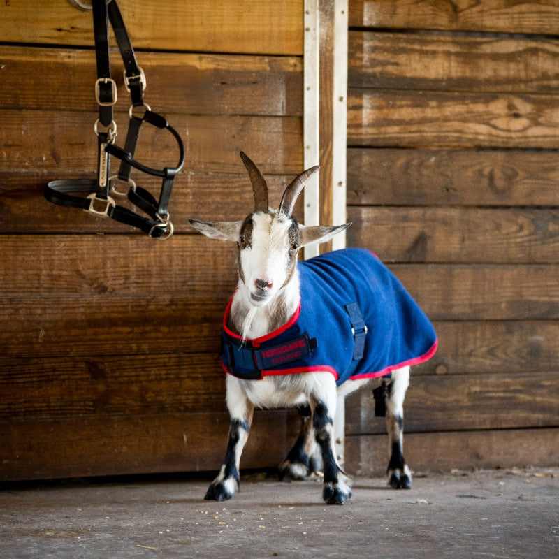 Horseware - Couverture polaire pour chèvre marine/ rouge | - Ohlala