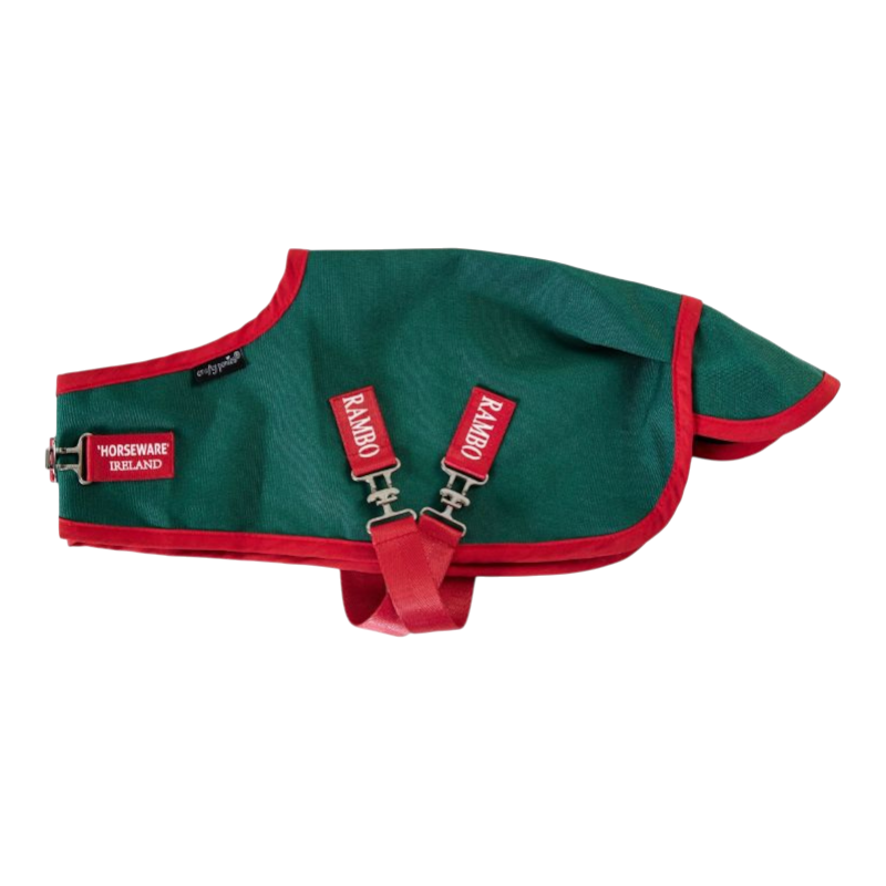 Horseware - Deken voor Crafty Ponies Rambo Original Turnout groen/ rood | - Ohlala