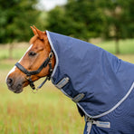Horseware - Nekdeken Rhino Turnout Hood marine/ titanium grey/ classic blue 150g | - Ohlala