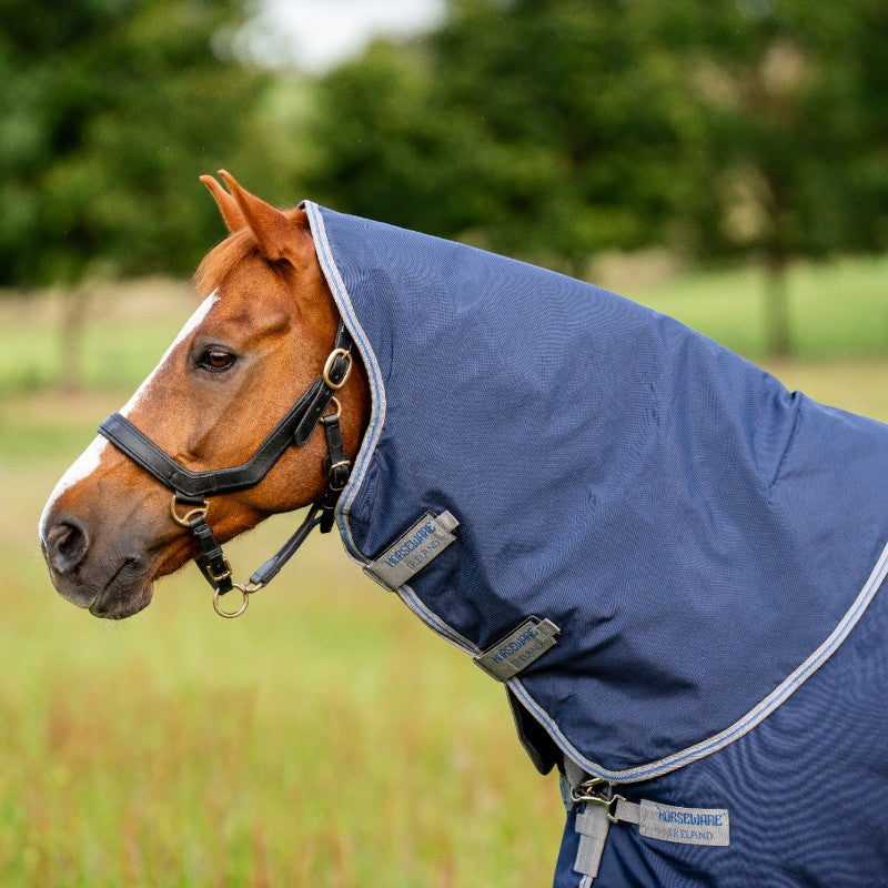 Horseware - Couvre-cou Rhino Turnout Hood marine/ titanium grey/ classic blue 0g