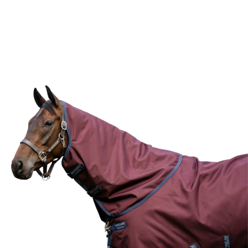 Horseware - Couvre-cou couverture d'extérieur Amigo 1200D Turnout bordeaux/ marine/ titanium grey 0g