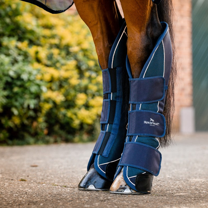 Horseware - Guêtres de transport Signature marine (x4) | - Ohlala