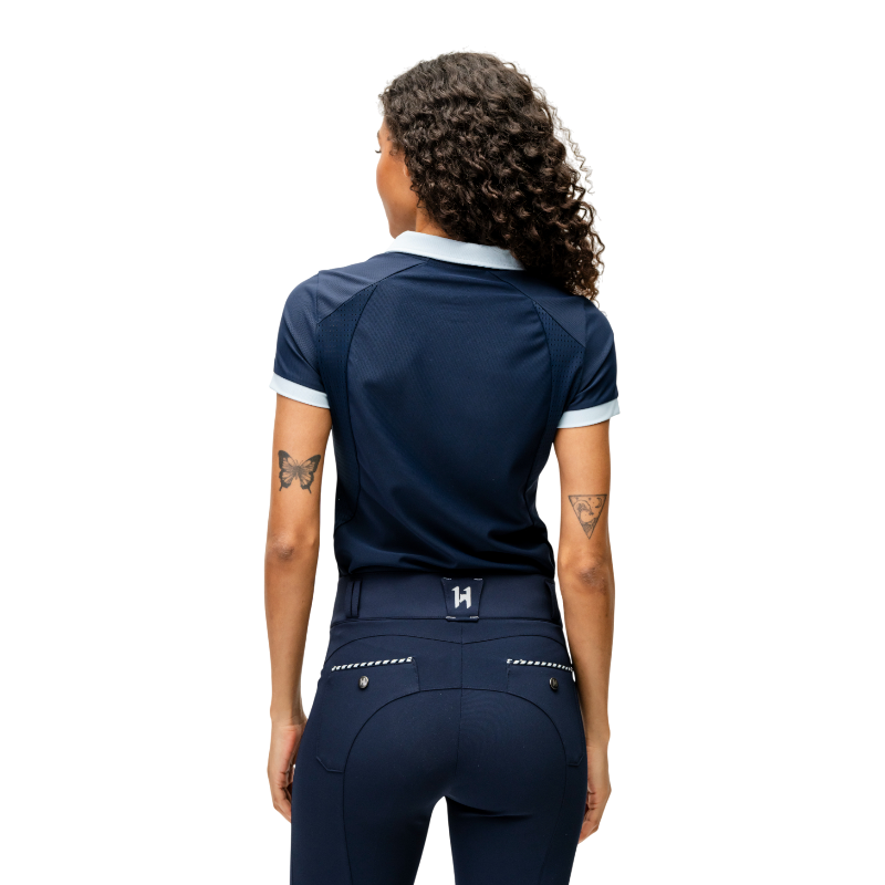 Horseware - Polo manches courtes femme Newmarket marine