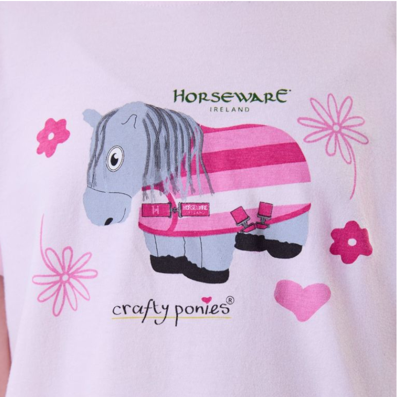 Horseware - T-shirt manches courtes enfant Crafty Pony rose
