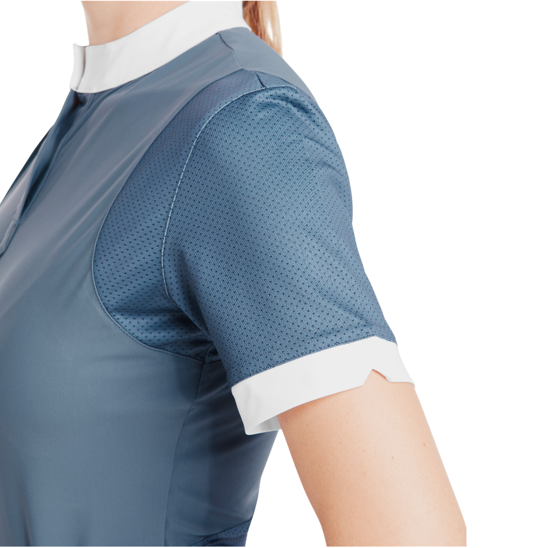 Horse Pilot - Chemise de concours manches courtes femme Aerolight vintage indigo | - Ohlala