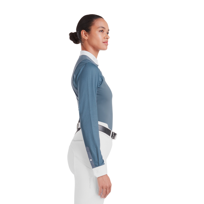 Horse Pilot - Chemise de concours manches longues femme Aerolight vintage indigo | - Ohlala