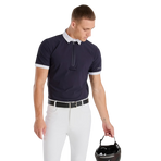 Horse Pilot - Wedstrijdpolo korte mouwen heren Aeris dark night | - Ohlala
